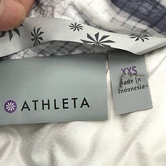 Athleta Puffer Vest Women XXS Blue Print Goose Down Quilted Full Zip Ski Outdoor - Picture 3 of 13